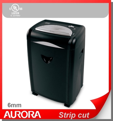 Aurora AS1610SB Plastic Paper Shredder, 16 sheet (A4) strip cut 6 mm, Heavy Duty Shreding Office equipment for Office Normal